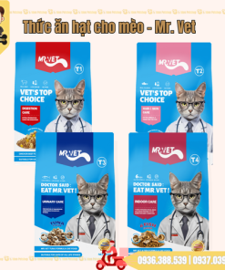 Thức ăn hạt cho mèo Mr Vet - Nhiều loại